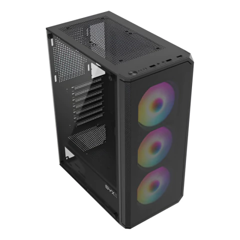 Gabinete Syx Gamer Eqs10 Bk 3 Coolers Atx Bk Rgb