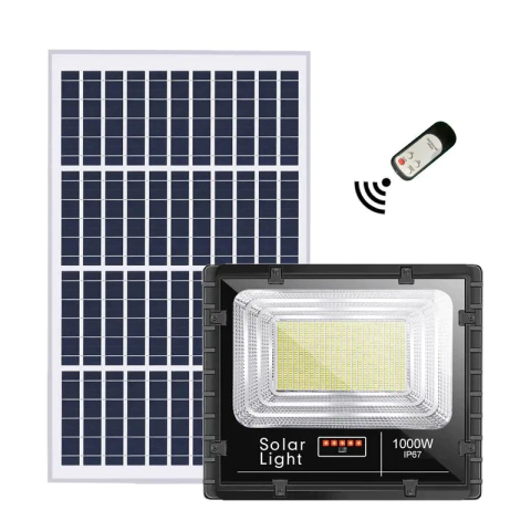 Refletor LED solar com controle 1000w auto recarregável 6500K IP67. - comprar online