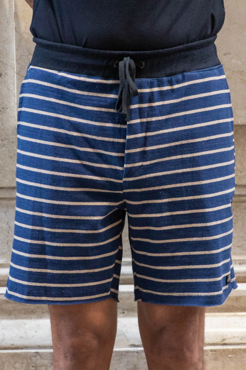 BERMUDA MOLETOM LISTRA ONE WAY - MARINHO - comprar online