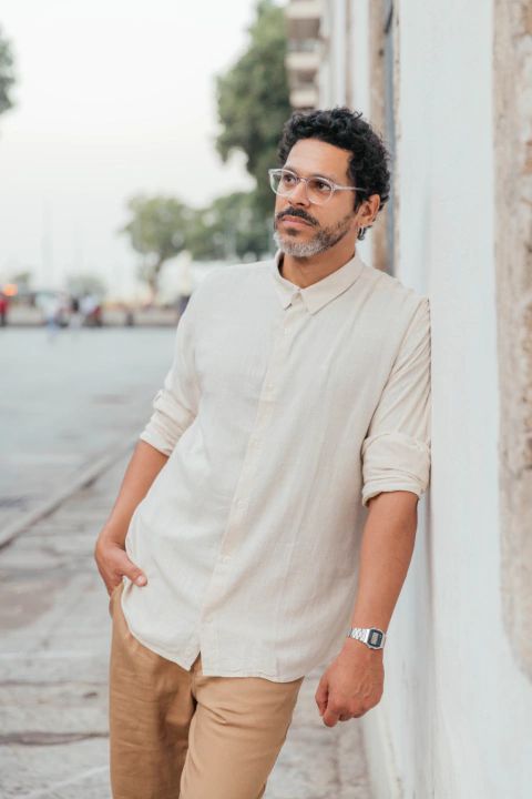 CAMISA M/LONGA LINHO WASHED - NATURAL - comprar online