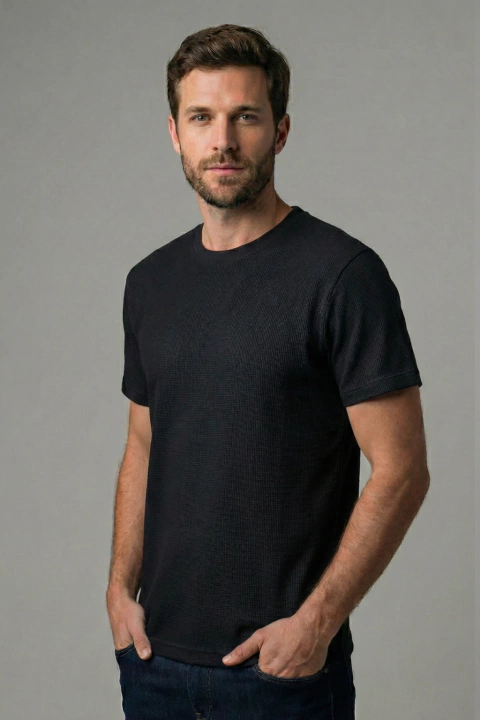 TSHIRT TRICOT WAFFLE . - PRETO - comprar online