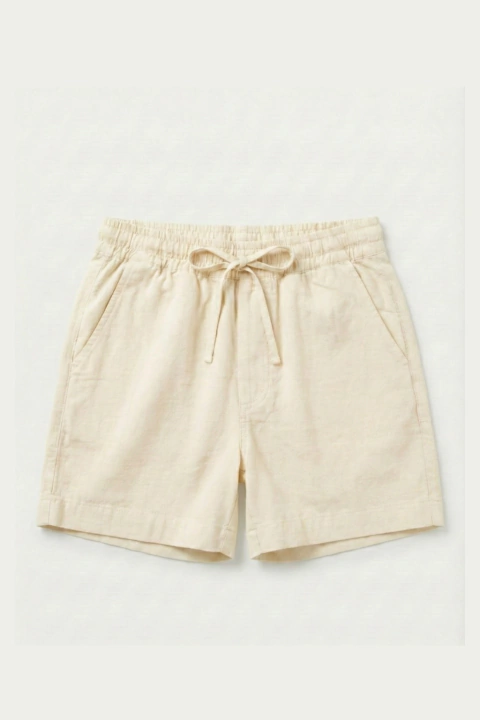 SHORT ALFAIATARIA ELÁSTICO CASUAL - OFF-WHITE - comprar online