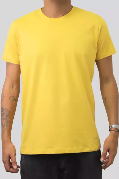 TSHIRT COMFORT GOLA CARECA - MOSTARDA - comprar online