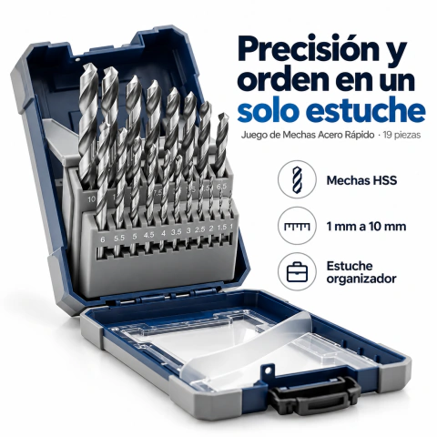 Juego Mechas Acero Rapido 19 Piezas 1 - 10 Mm - comprar online