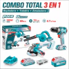 Combo Taladro 60Nm + Amoladora 1000W + Sopladora + 2 Baterías