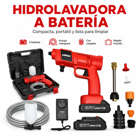 Hidrolavadora Inalámbrica 21v 1.2ah Con Maletin + 2 Baterias