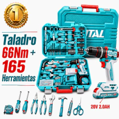 Combo 165 Piezas + Taladro 66nm + Batería 2.0ah + Cargador