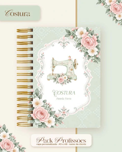 Combo Encadernação 50 Profissões Floral Verde Vintage | Arquivos Digitais 2027