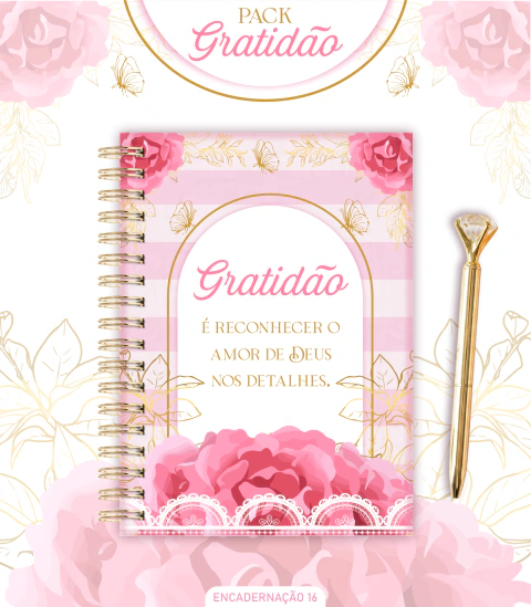 Caderno Gratidão-Pack caderno + Caneca - Arquivo digital 26626