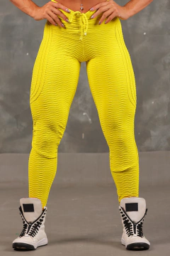 Legging Modeladora Cós Regular Wave Maxx - Amarelo Lima - comprar online