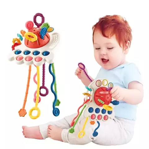 Polvinho de Descobertas: Brinquedo Sensorial de Silicone com Cordinhas para Puxar - comprar online