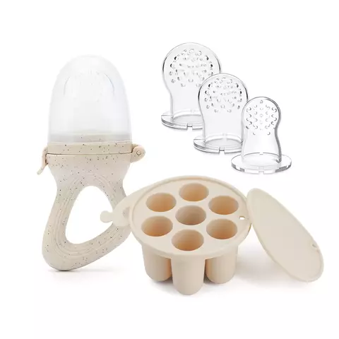 Alimentador de Frutas para Bebês com Chupeta e Bandeja Congeladora - Mordedor de Silicone