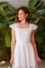 Micheli -Vestido Feminino Mídi em Laise com Decote Quadrado e Babados - Ref 4297 na internet