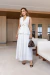 Mirian - Conjunto Feminino com Blusa Peplum Elegante, Decote em V, Cinto e Saia Longa - Ref 4332 - loja online