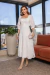 Thaísa - Vestido Mídi Feminino em Richelieu com Guipir e Decote Quadrado - Ref 4334
