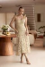 Taíla - Vestido Mídi em Renda Floral com Alças de Amarração - Ref 4348