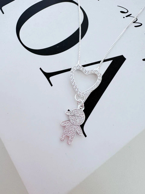 Gargantilha Menino Cravejada Zircônia - 502 - comprar online