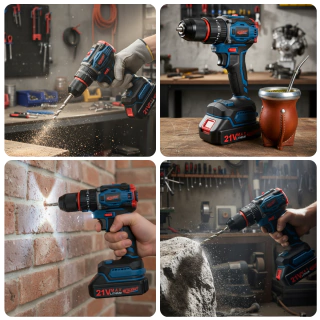 Taladro Inalámbrico Percutor Brushless Metalkraff 21v 50 Nm