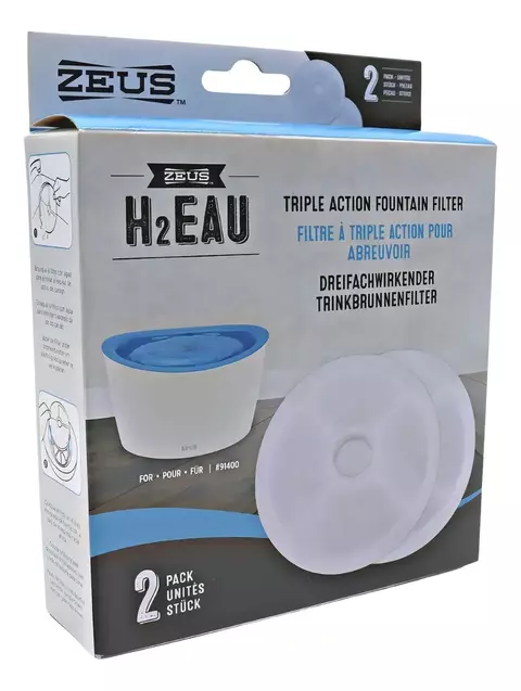 Filtro Fuente Bebedera Para Gatos Zeus Triple Accion 2 Un