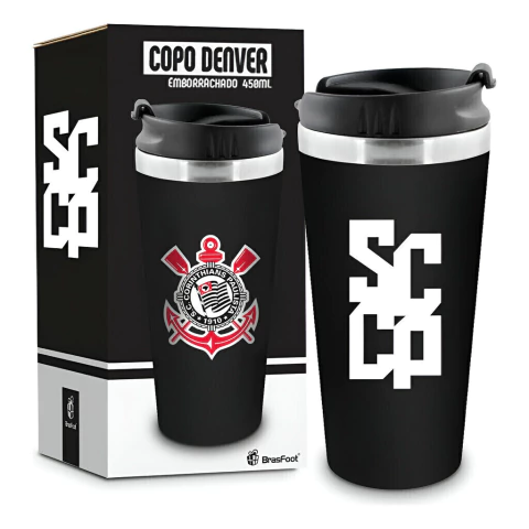 Copo Térmico Corinthians Denver 450ml Emborrachado Oficial