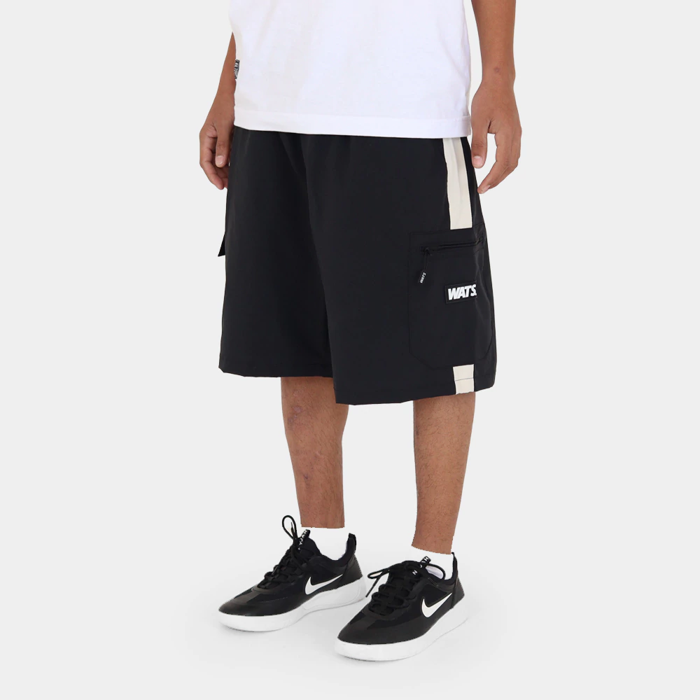 Bermuda Nylon Faixa Preto/Offwhite