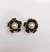 Aros de Flores - Negro Mate y Dorado - Zemara - comprar online