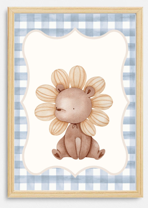 Quadro Infantil Animais - Primavera Urso Menino - comprar online
