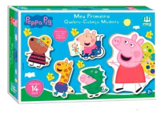 Meu Primeiro Quebra Cabeça Peppa Pig Madeira 5 em 1 Nig