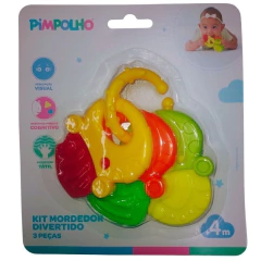 Kit Mordedor Formas Laranja Amarelo Verde Pimpolho