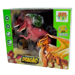 Boneco Dragão Vermelho com Controle Infravermelho DM Toys