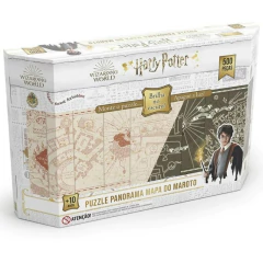 Quebra-Cabeça Panorama Harry Potter Mapa do Maroto 500 Peças Brilha Escuro Grow