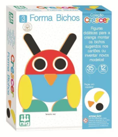 Jogo Educativo Coleção Crescer Forma Bichos Madeira Nig