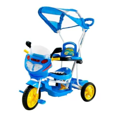 Triciclo Motoca Azul Passeio Divertido Som e Luz DM Toys
