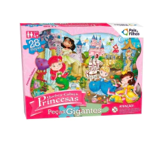 Quebra Cabeça Princesas 28 Peças Gigante Premium Pais e Filhos