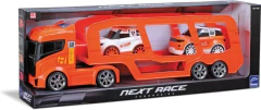 Caminhão Cegonheira Next Race com 2 Carrinhos 61cm Laranja Roma