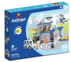 Blocos de Montar Polícia Peças Grandes 90 Peças Xalingo