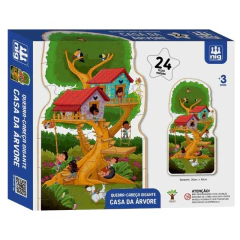 Quebra-Cabeça Gigante Casa da Árvore 24 Peças Madeira Nig