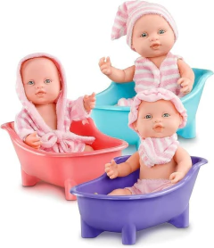 Boneca Baby e Co Cheirinho de Bebê com Banheira Roupa de Banho Roma
