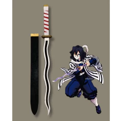 Réplica de Espada Demon Slayer em MDF revestida em couro – Perfeita para Cosplay e Coleção - RenSuk