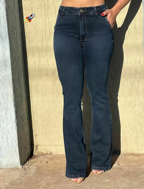 calça jeans feminina flare LP 98% algodão 2% elastano