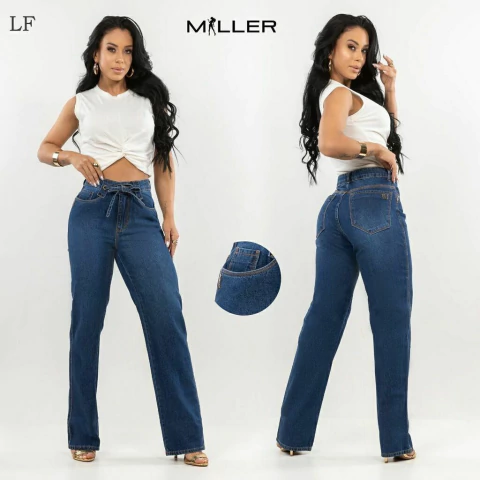 calça jeans feminina WID LEG MILLR 98% algodão 2% elastano slim fit