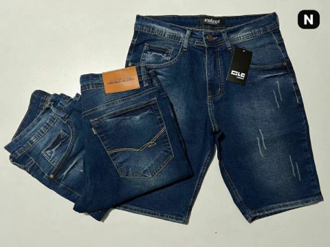 Bermuda Jeans masculina CLC 98% algodão 2% elastano slim fit