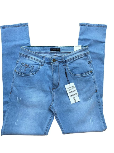 Calça jeans masculina CK 98% algodão 2% elastano slim fit