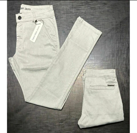 Calça masculina Sarja CK 98% algodão 2% elastano slim fit