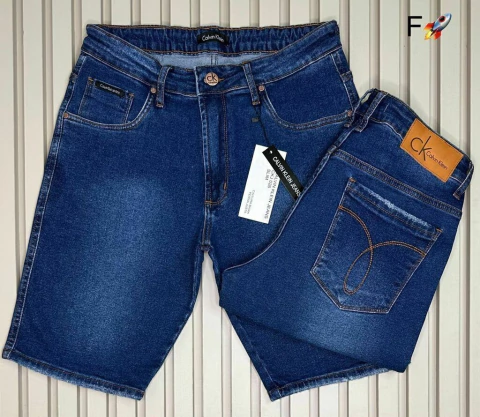 Bermuda Jeans masculina CK 98% algodão 2% elastano slim fit