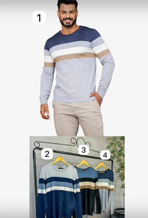 Sueter masculino linho basico casual