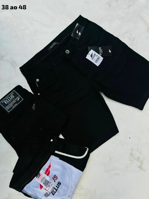 Bermuda Jeans masculina Ells 98% algodão 2% elastano