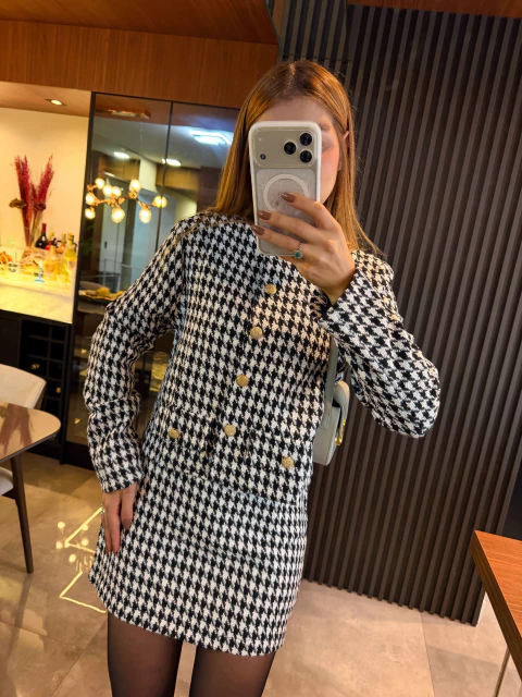 CASACO TWEED ZARA na internet