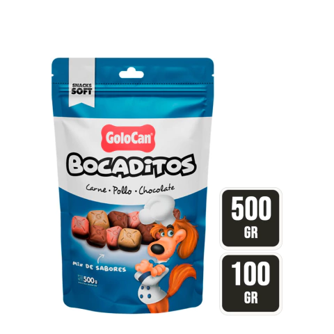 Bocaditos Golocan Sabor Pollo Carne y Chocolate - comprar online