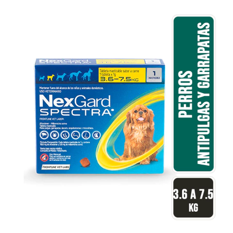 Tableta Masticable Nexgard Spectra Perros 3,6 a 7,5 Kg - comprar online